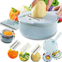 Mandoline-rebanador de verduras 8 en 1, rallador de zanahorias y cebolla con colador, accesorios de cocina 2024 - compra barato