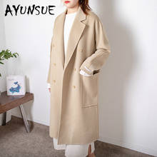 Abrigo de lana Vintage para mujer, chaqueta de lana cálida coreana, abrigo de lana, F009, YY2078, 2020 2024 - compra barato