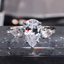 Huitan anel de casamento feminino, anel de prata com proposta romântica para a namorada amor presente acessórios de moda quente 2024 - compre barato