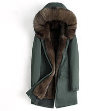 Jaqueta de inverno masculina de pele natural, casaco quente de pele de raposa natural, roupas masculinas, 2020, tamanhos grandes 4555, my1639 2024 - compre barato