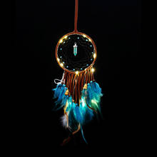 LED Wind Chimes Handmade Dream Catcher Feathers Decoration Car Hanging Wall Hanging Room Home Decor Dreamcatcher 2024 - buy cheap