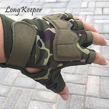 Мужские спортивные перчатки с полупальцами Longkeeper, камуфляжные тренировочные противоскользящие противоударные перчатки для велоспорта, дышащие перчатки Luvas 2024 - купить недорого