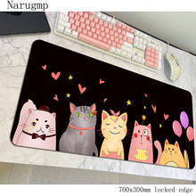 cat mouse pad gamer Gorgeous mousepad 700x300x4mm rubber desk mat Cartoon gaming accessories pc game keyboard mats oversized 2024 - buy cheap