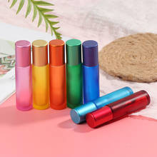 10ml Glass Roll On Bottle Frosted Colorful Essential Oil Perfume Thick Glass Roller Bottles Travel Refillable Rollerball Bottle 2024 - buy cheap