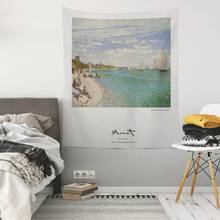 Monet-tapiz de pintura al óleo para colgar en la pared, arte abstracto, manta colgante para decoración del salón 2024 - compra barato