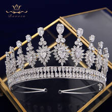 Tiara de boda con reborde de circonita brillante, diademas de cristal chapadas para novias, accesorios para el cabello de boda 2024 - compra barato