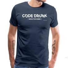 T-shirt Adult Men Geek Tshirt CODE DRUNK REFACTOR SOBER Young T Shirts Fashion Top Tee Cotton Fabric IT Programmer Clothing 2024 - buy cheap