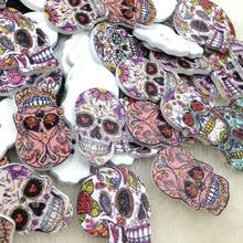 50 pcs  Skull Head Wood Buttons 27x22mm Sewing Craft Mix Lots WB243 2024 - buy cheap