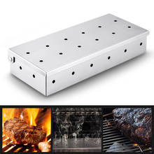 YOMDID Stainless Steel Smoke Box Creative Smoker Box Wood Chips Barbecue Supplies Durable For Camping BBQ Accessories Portable 2024 - buy cheap