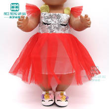 Fashion Sequined dress doll clothes for 43cm baby new born doll American doll Girl's gift 2024 - buy cheap