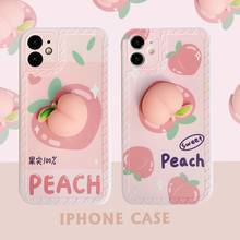 3D Kawaii Japanese Fruit Peach Toy Phone Case For iPhone 12 11 Pro Max Xr X Xs Max 7 8 Plus SE 2020 Cases Soft Silicone Cover 2024 - buy cheap