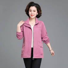 New 2021 Spring Autumn Women's Jacket Tops Ladies Mid-Length Zipper Middle-Aged Elderly Mother Windbreaker Outerwear Plus 5XL 2024 - buy cheap