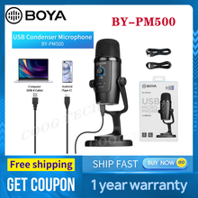 BOYA BY-PM500 Desktop Condenser Microphone Cardioid Omnidirectional Directional for USB Computer PC Type-C Android Smartphone 2024 - buy cheap
