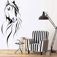 Настенные Стикеры с лошадью, Виниловая наклейка для животных, съемное домашнее украшение, красивая роспись O195 2024 - купить недорого