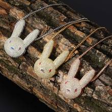 Bling Iced Out Bad Bunny Pendant AAA Cubic Zirconia Necklace For Men's Women Gifts Fashion Hip hop Jewelry 2024 - buy cheap