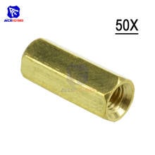 50 placas sextavadas de bronze m3 12mm m3 * 12 do pwb da coluna do cobre dos pces encanta o espaçador do impasse da porca líquida do parafuso 2024 - compre barato