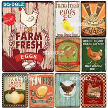 [SQ-DGLZ] EGG Metal Sign Vintage Farm Decorative Metal Plaque Plate Wall Decor For Bar Tin Signs Chicken Poster Gift 2024 - buy cheap