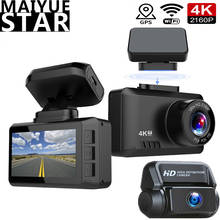 Maiyue-câmera automotiva com visão noturna, dupla lente, ultra hd, 4k, dvr, gps, wi-fi, gravador de vídeo, estacionamento em 24 horas 2024 - compre barato