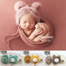 Dvotinst-Accesorios de fotografía para bebé recién nacido, muñeco de oso peludo con gorro suave, conjunto de 3 uds., accesorios de fotografía para sesiones de estudio 2024 - compra barato