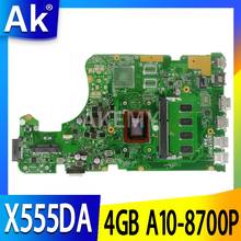 Новая материнская плата процессора X555DA 4 ГБ RAM / A10-8700P для ASUS X555 X555YA X555YI X555D X555DG X555YI X555DA Laotop материнская плата 2024 - купить недорого