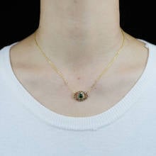 Летняя мода минималистичные Красочные Стразы заполненные фианитами капающие ожерелья с кулоном от сглаза для женщин женское золотое ожерелье 2024 - купить недорого