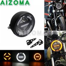 7 inch Motorcycle Headlight Hi/Low Beam Light DRL LED Headlamp Bracket For Cafe Racer Harley Chopper Bobber Honda GN125 XS650 CB 2024 - buy cheap