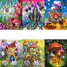 FSBCGT Cartoon Mushroom House Pictures DIY Painting By Numbers Drawing On Canvas Coloring By Numbers Home Wall Art Decor Gift 2024 - buy cheap