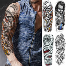 Large Arm Sleeve Tattoo Machinery Gear Skull Waterproof Temporary Tatto Sticker Sailing Body Art Full Fake Tatoo Women Men 2024 - buy cheap
