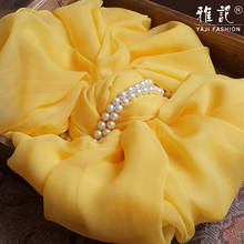 100% silk long scarf Women Fashion Yellow lady solid color Hangzhou silk Qiao Qi shawl spring autumn winter summer silk scarf 2024 - buy cheap