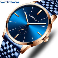 CRRJU 2166 New Mens Watch Classic Business Chronograph Quartz  Wristwatch Luxury Brand Waterproof Clock 2024 - buy cheap
