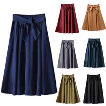 Women Summer High Waist Pleated Plaid Skirt A-Line Midi Skirts Female Women Skirts Mid-Calf Skirts Bodycon School Party 2024 - buy cheap