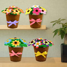 Handmade Potted Bouquet Sunflower Carnation Art Craft Creativity Kindergarten Toy Mini Simulation Flower Pot DIY Toys for Kids 2024 - buy cheap