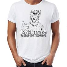 T-shirts dos homens do hip hop alf forma de vida melmac arte impressionante desenho impresso rua caras t swag 100% algodão camiseta 2024 - compre barato