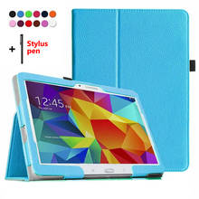 Case for Samsung Galaxy Tab 4 10.1 Tablet Models SM-T530 SM-T531 SM-T535 T530 T531 Bracket Flip PU Leather Cover with Pen 2024 - buy cheap