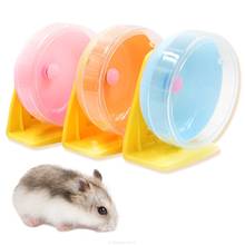Hamster pequeno doméstico com roda de corrida, brinquedo de plástico com suporte para corrida 2024 - compre barato
