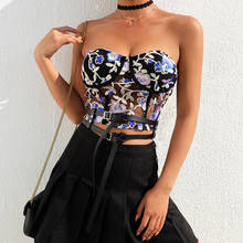 DropShipping Summer Strapless Crop Top Women Strapless Black Mesh Bandeau Tube Top Bra with Chest Pad Sleeveless Sexy Wrap Top 2024 - buy cheap
