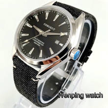 Corgeut-reloj mecánico para hombre, pulsera con caja plateada de 41mm, cristal de zafiro, esfera negra, fecha, movimiento automático, 2820 2024 - compra barato