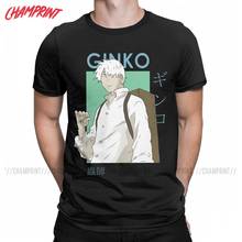 Ginko Mushishi Card T-Shirt Men Anime Vintage 100% Cotton Tees Round Collar Short Sleeve T Shirt Plus Size Clothes 2024 - buy cheap