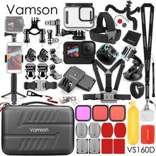 Vamson-conjunto de accesorios para GoPro 10 9, funda de silicona resistente al agua con montaje de trípode, color negro, VS160 2024 - compra barato