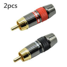 2 pces/1 par vermelho preto rca ouro chapeado cobre puro liga de zinco monstro banana plug conector áudio alto-falante de energia plugues conector 2024 - compre barato