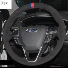 for Ford Ranger Everest Edge Explorer Escort Territory Hand-Stitched Leather Suede Car Steering Wheel Cover Accessories 2024 - buy cheap