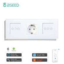 Bseed-interruptor inteligente, interruptor de wi-fi, tela sensível ao toque, controle por wi-fi, funciona com a tuya, reforma da casa 2024 - compre barato