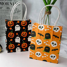 10Pcs Skull Pumpkin Halloween Paper Bag Cartoon Tote Bags Gifts Packaging Birthday Party Wedding Festival Pouches Candy Clothes 2024 - buy cheap