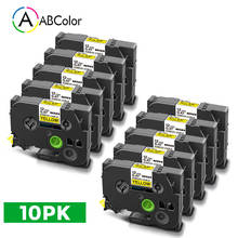 Fitas compatíveis com fx631 10pk, cabo flexível para impressora, faixa fx 631 fx631 12mm preto no amarelo 2024 - compre barato