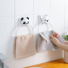 Вешалка для полотенец с изображением панды, мультяшное кольцо, вешалка для полотенец, держатель для полотенец, вешалка для хранения, аксессуары для ванной комнаты 2024 - купить недорого