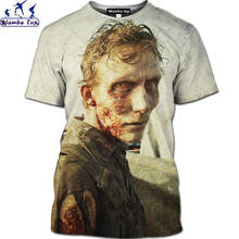 Мужская футболка с 3D-принтом Mamba, Спортивная футболка в стиле Харадзюку, с принтом зомби и ходячими мертвецами 2024 - купить недорого