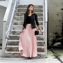 Elegant Pretty Pink Chiffon Pleated A-line Skirt Women Zipper Floor Length Long Fashion Female Skirt Custom Made 2024 - buy cheap