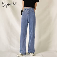 Syiwidii Vintage Streetwear Jeans for Women Clothes High Waisted Baggy Wide Leg Pants Denim Full Length Trousers 2021 Fashion 2024 - buy cheap