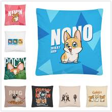 Cute Corgi Dog Cartoon Pattern Soft Short Plush Cushion Cover Pillow Case for Home Sofa Car Decor Pillowcase 45X45cm 2024 - buy cheap