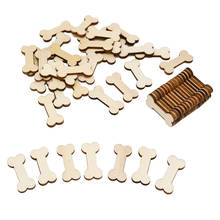 50pcs Cute Dog Bone Cutouts Wooden Blank Crafts Decor for Arts & Crafts Projects Ornaments Wedding Table ScatterHome Decoration 2024 - buy cheap